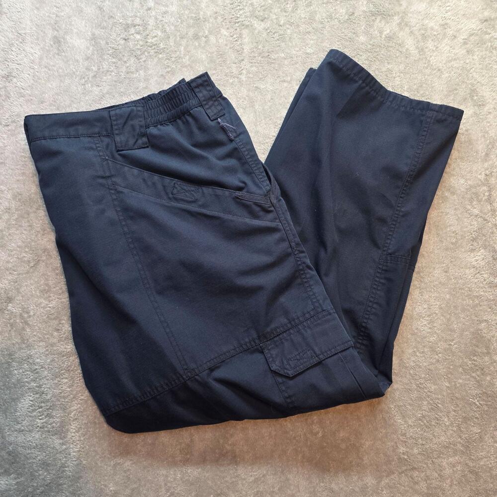 5.11 Tactical Series Pants Mens 42x30 Blue Cargo Elastic Waist Workwear FLAW